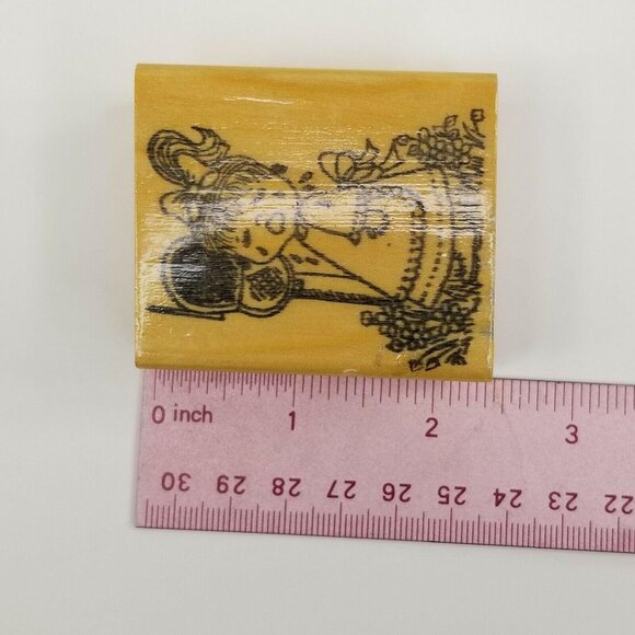 Wood Mounted Rubber Stamp Crying Girl at Mailbox Scrapbooking Craft - Picture 7 of 7